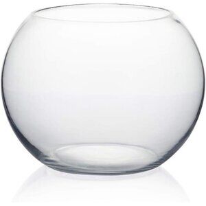 Bowl Glass Vase, Diameter 8", Height 6", Open Width 5"Clear Bubble Planter